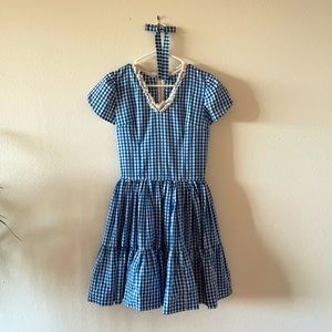 Vintage Handmade Gingham Dress and Bow